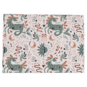 女の子かわいらし用ピンクの可愛いパターン誕生日 ラージペーパーバッグ (裏面)