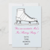 女の子か10代のなアイススケートのパーティー 招待状 (正面)