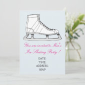 女の子か10代のなアイススケートのパーティー 招待状 (スタンド正面)