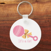 女の子がガラガラ鳴る キーホルダー (正面)