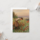 女の子がケシを摘む(フローラシーン) （花畑） カード (正面/裏面インサイチュ)