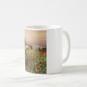 女の子がケシを摘む(フローラシーン) (花畑) コーヒーマグカップ (正面右)