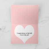 女の子がコウコウ出産祝いのカード カード (内部)