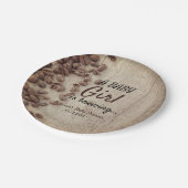 女の子がコーヒーのベビーシ素朴ャワーを浴びている ペーパープレート (アングル)