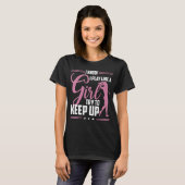 女の子がゴ遊ルフを上げようとするの保が好き知っている Tシャツ (正面フル)