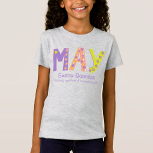女の子がサンゴ紫の花の星を意味する名前を言う Tシャツ