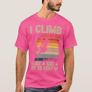 女の子がシャツロック保クルを登る Tシャツ