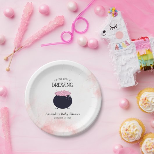 女の子がハロウィーンの赤ちゃんシャワーを浴びる ペーパープレート (パーティー)