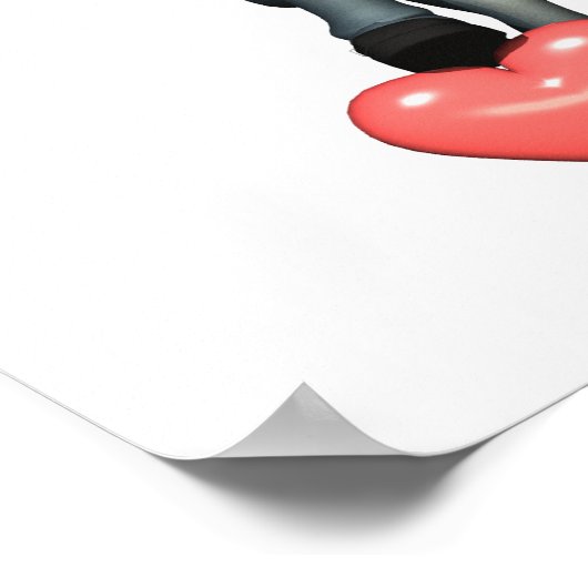 女の子がハート ポスター (角)