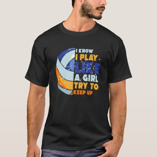 女の子がバ遊レーバールをしようとす保るのを知る Tシャツ (正面)