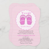 女の子がベビーシャワーを浴びる 招待状 (正面/裏面)