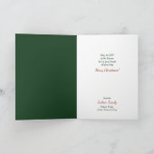 女の子がホリーヴィンテージイメージクリスマスを集める カード (内部)