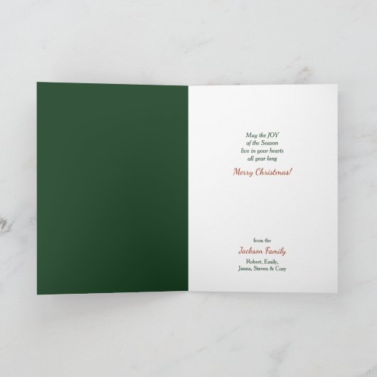 女の子がホリーヴィンテージイメージクリスマスを集める カード (内部)