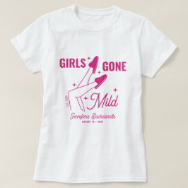 女の子がマイルドにピンクイラストの独身パーティー Tシャツ
