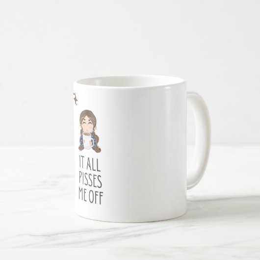 女の子がムグを吐く コーヒーマグカップ (正面右)