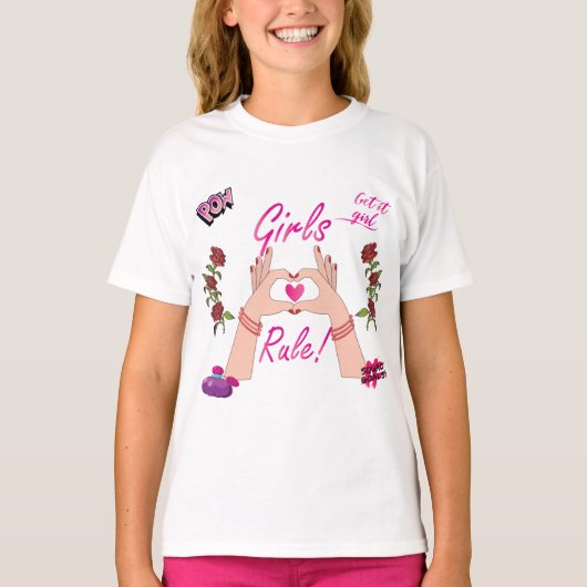 女の子がルッフルTシャツを支配 Tシャツ (正面)