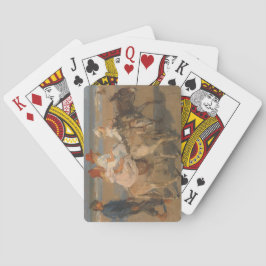 女の子がロバに乗ってビーチ（イサク・イスラエル） トランプ