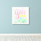 女の子が世界を支配 キャンバスプリント (インサイチュ (ウッドフロア))