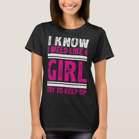 女の子が元気に身体を鍛えようと思って保いるのを知おもしろいっている Tシャツ (正面)