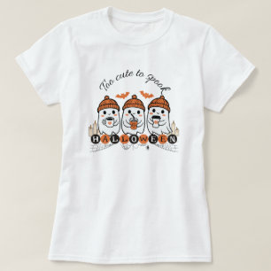 女の子が可愛すぎてスプックできないハロウィーン幽霊Tシャツ Tシャツ