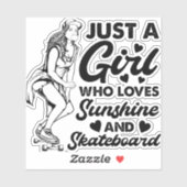 女の子が大好きサンスケート4"キスカットビニールシール シール (シート)