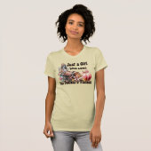 女の子が好きな秋のフットボール フランネル Tシャツ (正面フル)