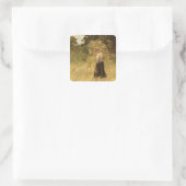 女の子が干し草を収穫， 19世紀 スクエアシール (バッグ)