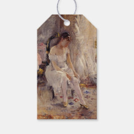 女の子が彼女のストッキングを着て(Berthe Morisot) ギフトタグ