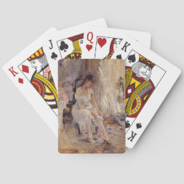 女の子が彼女のストッキングを着て(Berthe Morisot) トランプ