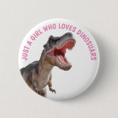 女の子が恐竜を愛す 缶バッジ (正面)