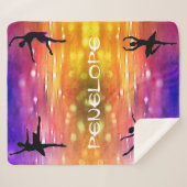 女の子が数々の踊る シェルパブランケット (正面(横))