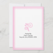 女の子が本を持って来る赤ちゃんシャワー招待状 招待状 (裏面)