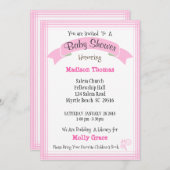 女の子が本を持って来る赤ちゃんシャワー招待状 招待状 (正面/裏面)