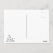 女の子が猫と一緒にバックパックで旅をする ポストカード (裏面)