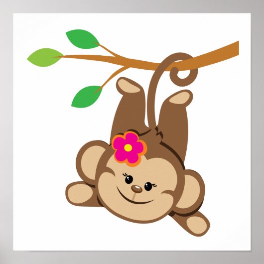 女の子が猿を振る ポスター (正面)