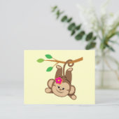 女の子が猿を振る ポストカード (スタンド正面)