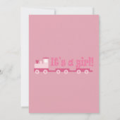 「女の子が生まれました!」おもちゃの列車ベビーシャワー招待状 招待状 (裏面)