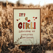 女の子が生まれました! クリスマス ベイビー シャワーのウェルカム サイン