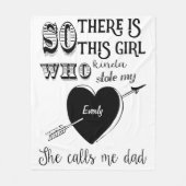 女の子が私のハートを盗んだ彼女は私をパパ フリースブランケット (正面)