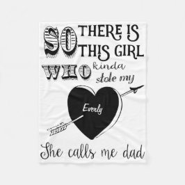 女の子が私のハートを盗んだ彼女は私をパパ フリースブランケット