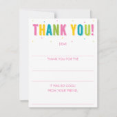 女の子が虹の塗りつぶし ありがとうカード ノートカード (正面)