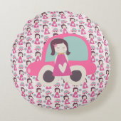 女の子が行く場所 ラウンドクッション (正面)