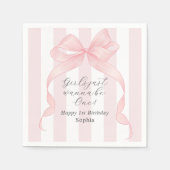 女の子が誕生日を祝う スタンダードカクテルナプキン (正面)