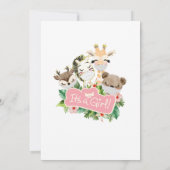 女の子が赤ん坊のシャワーを浴びる | Safariの友だち 招待状 (裏面)