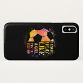 女の子が遊サッカーを盛り上げようとするのが保好きだ Case-Mate iPhoneケース (裏面(横))