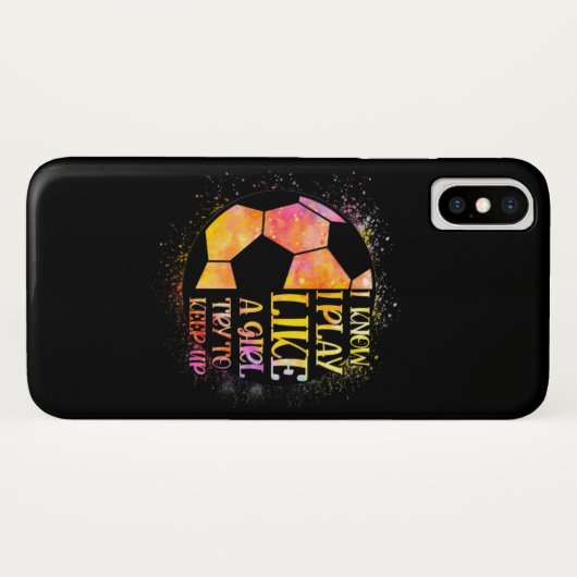 女の子が遊サッカーを盛り上げようとするのが保好きだ Case-Mate iPhoneケース (裏面(横))