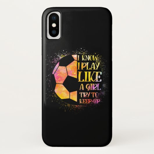 女の子が遊サッカーを盛り上げようとするのが保好きだ Case-Mate iPhoneケース (裏面)