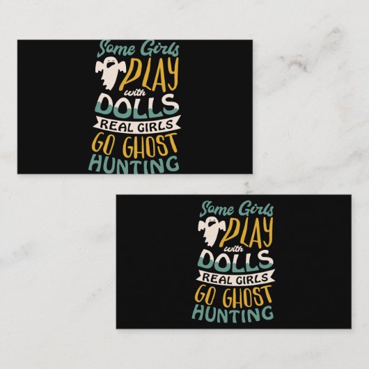 女の子が遊人形を持つ女の子の中には、幽霊hun行く 名刺 (正面/裏面)