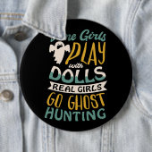 女の子が遊人形を持つ女の子の中には、幽霊hun行く 缶バッジ (インサイチュ)