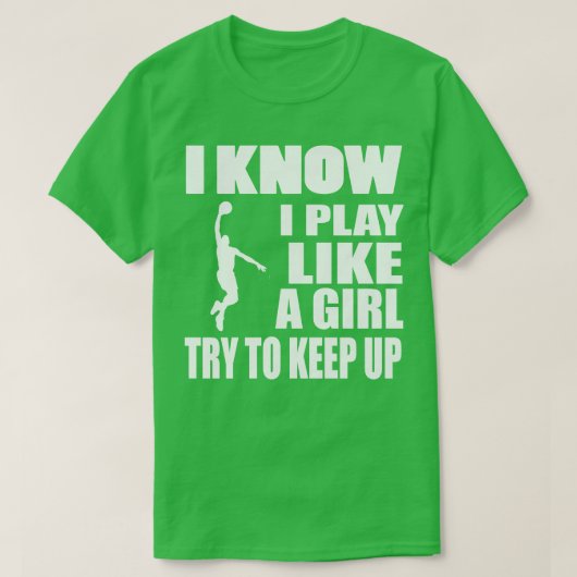 女の子が遊好きなバスケ Tシャツ (デザイン正面)